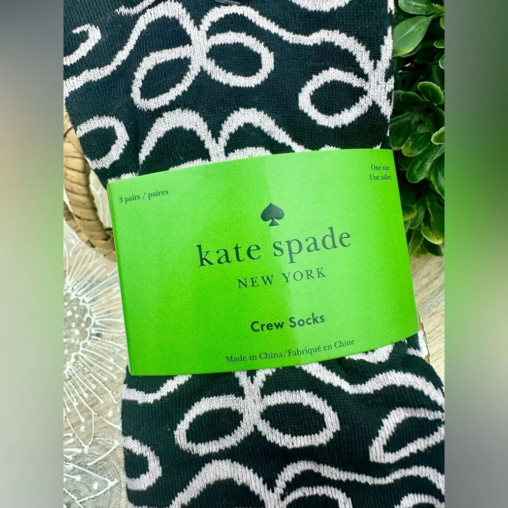 Kate Spade Crew Socks NWT OS